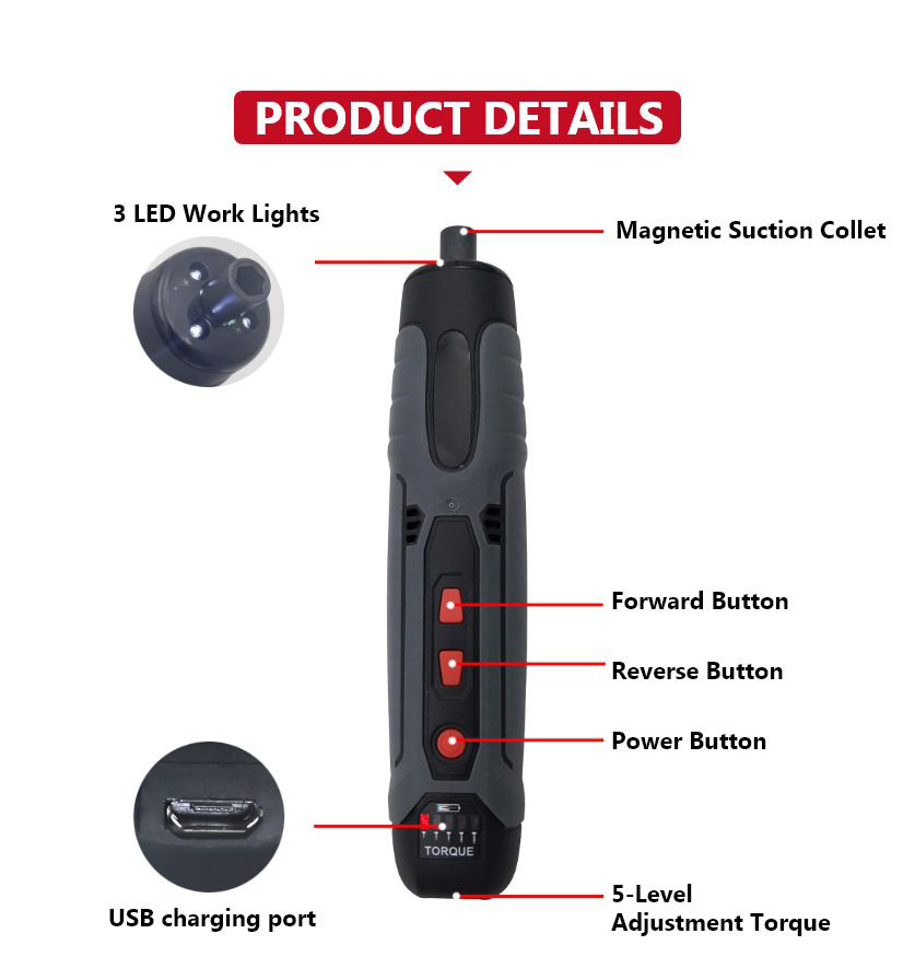 Lithium-Ion Straight-Grip Cordless Screwdriver, PD027