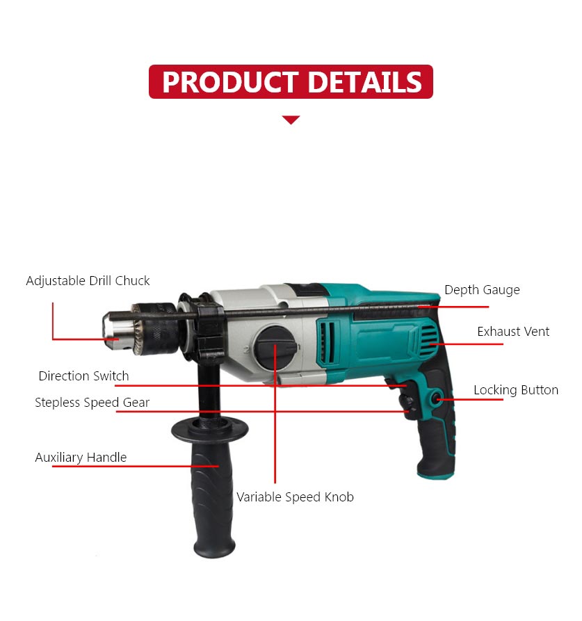 Multi-functional High-power Two-speed Impact Drill,PD049