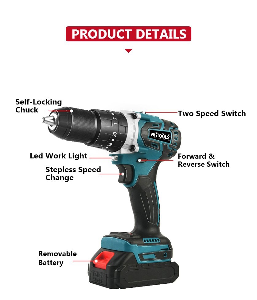 Brushless Lithium Impact Drill, PD014