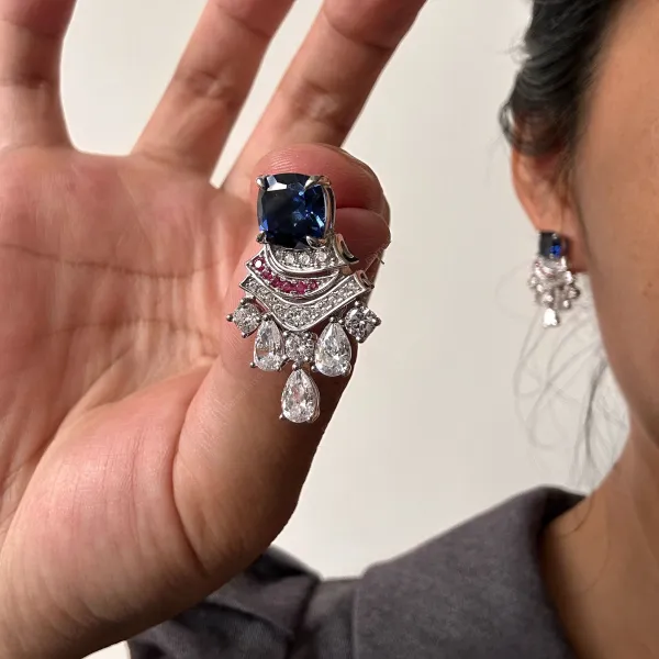 sapphire stud earring