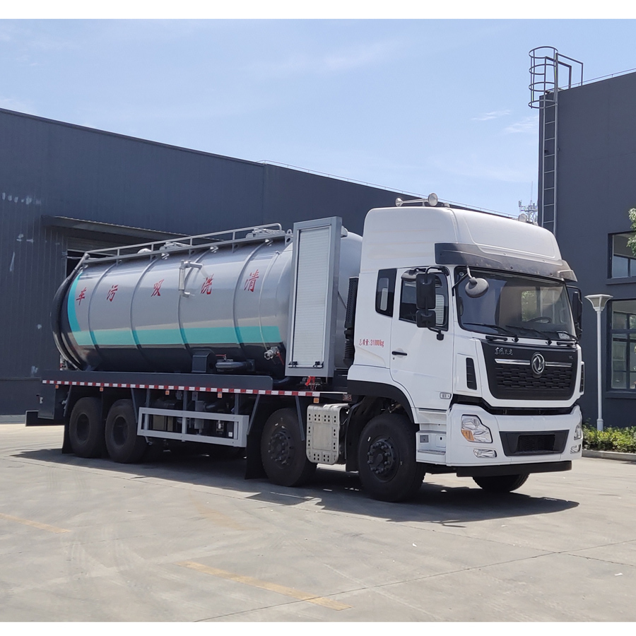 Dongfeng 8x4 vacuum suction and cleaning truck