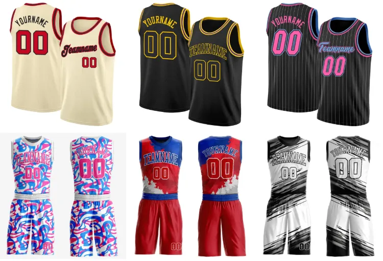 Fast Shipping Sublimated Men Custom Reversible Blank Basketball Jersey