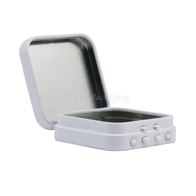 Square Child Resistant Tins With Hinged Lid