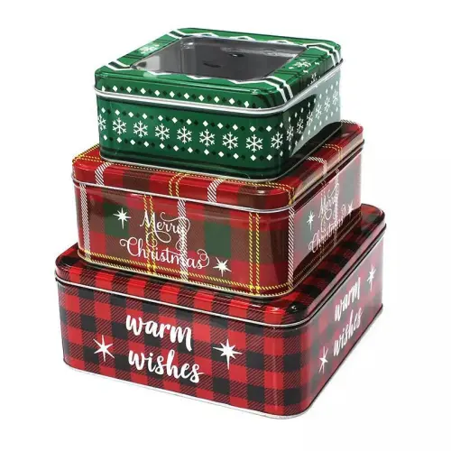 Square Christmas Tin Gift Set