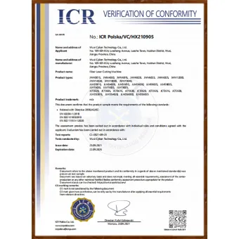 Cylion Cutting Machine CE Certificate