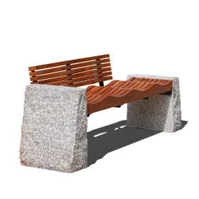 MS Granite Park Bench With Back
