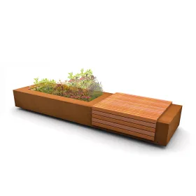 TL Carbon Steel Park Bench With Planter