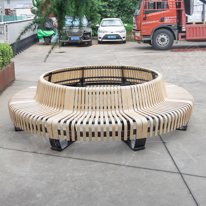 NW Commercial Bent Plywood Assemble Outdoor Bench