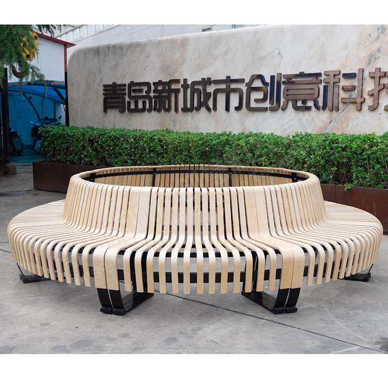 NW Commercial Bent Plywood Assemble Outdoor Bench