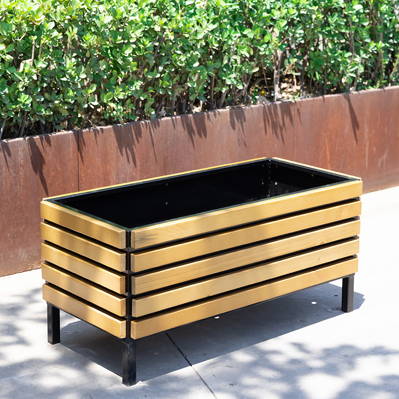 ZY Outdoor Wooden Slat Planter