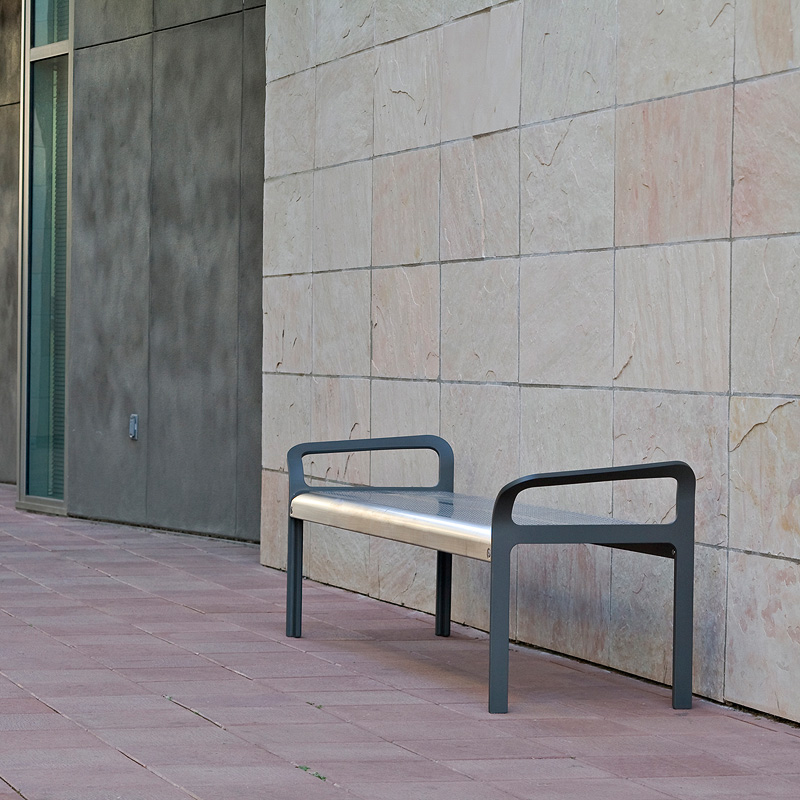 TLS Carbon Steel Outdoor Bench