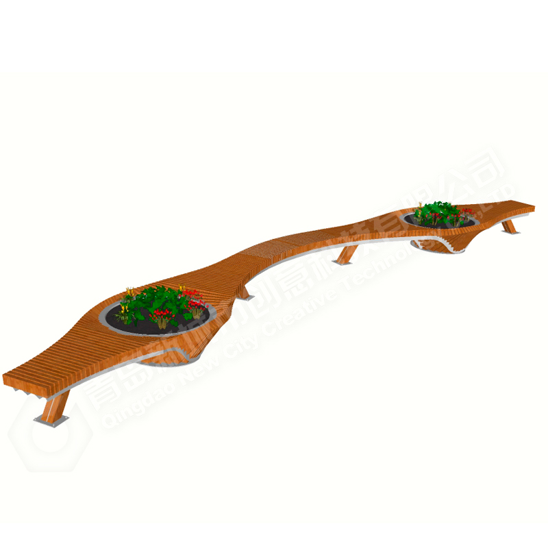 YJX Wood Assemble Bench with Planter