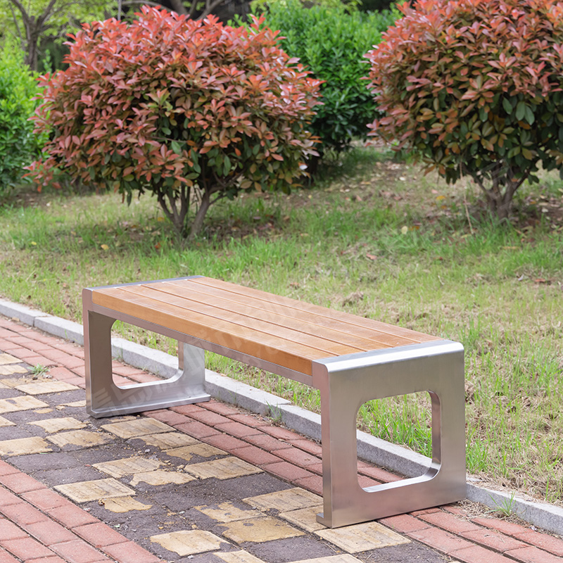BLK Stainless Steel Outdoor Bench