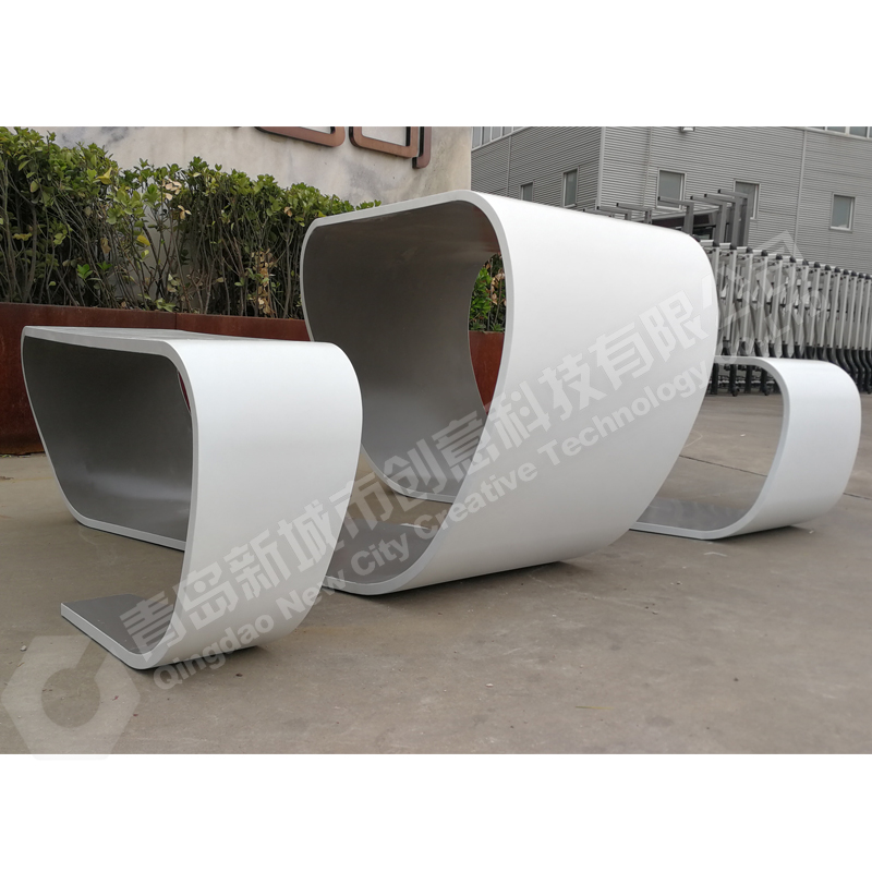 WLD Stainless Steel Outdoor Table with Bench