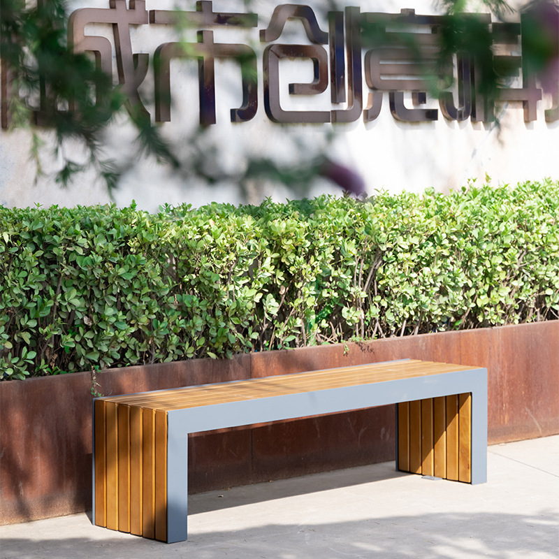 BLS Carbon Steel Park Bench