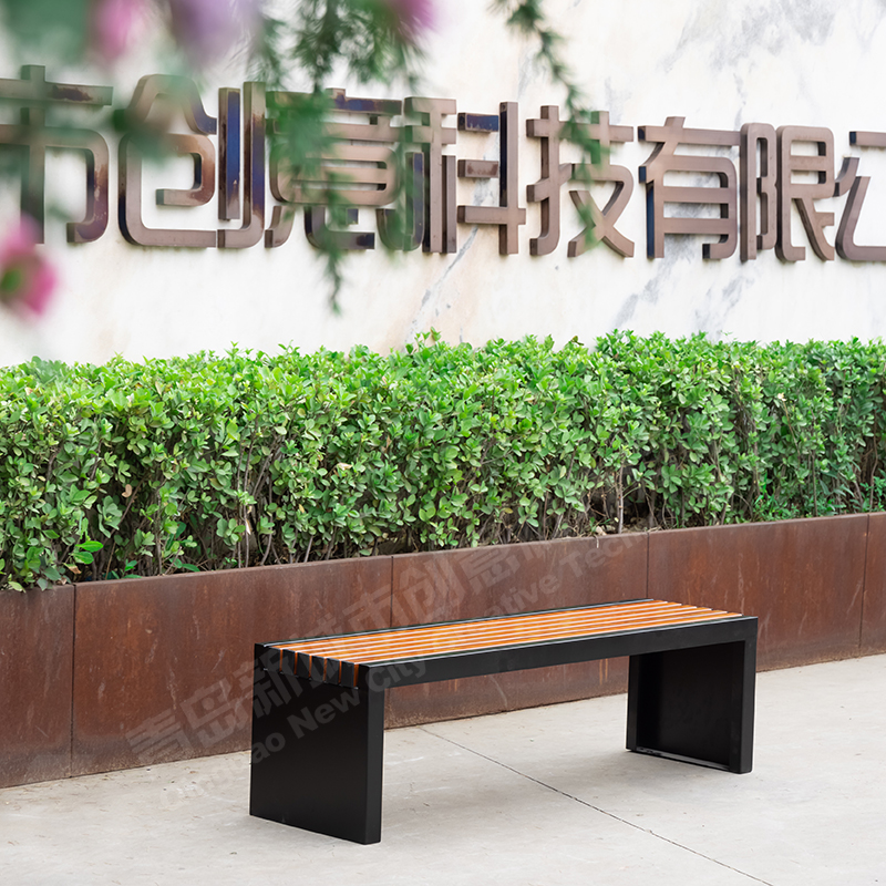 TMI Carbon Steel Outdoor Bench
