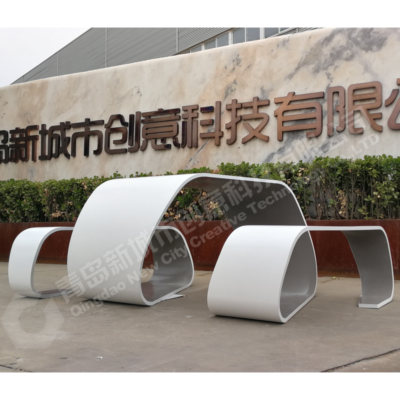 WLD Stainless Steel Outdoor Table with Bench
