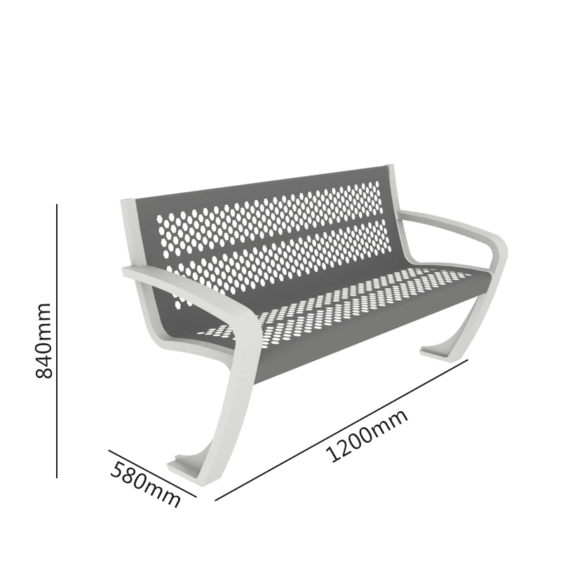 Aluminium and Stainless Steel Backless Outdoor Bench