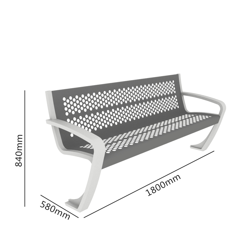 Aluminium and Stainless Steel Backless Outdoor Bench