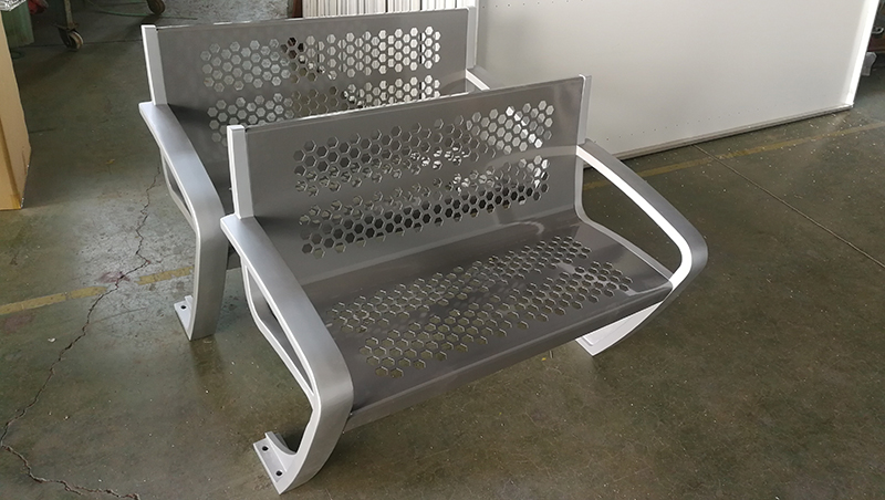 Aluminium and Stainless Steel Backless Outdoor Bench