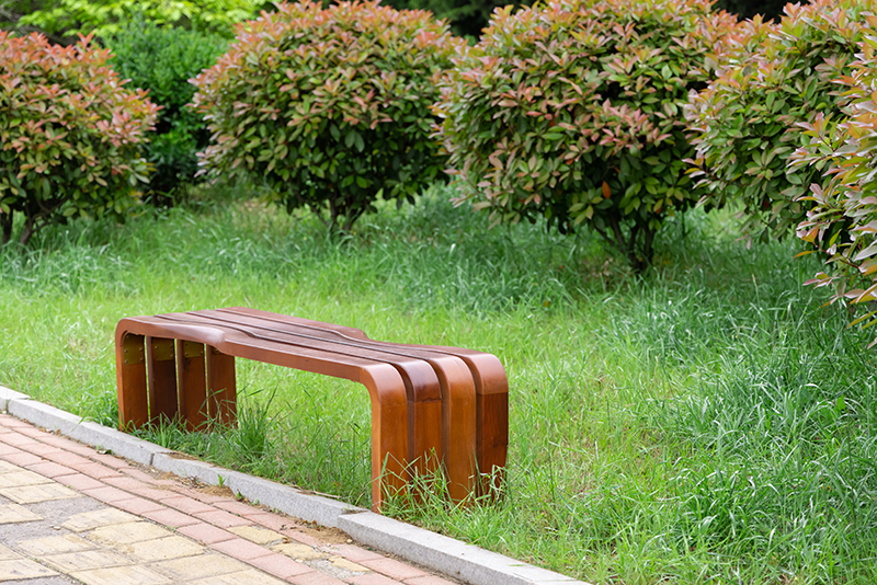 SHA Commercial Lauan Wood Slat Park Bench