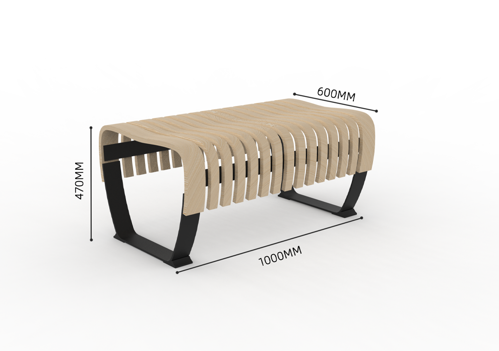 NW Commercial Bent Plywood Assemble Outdoor Bench