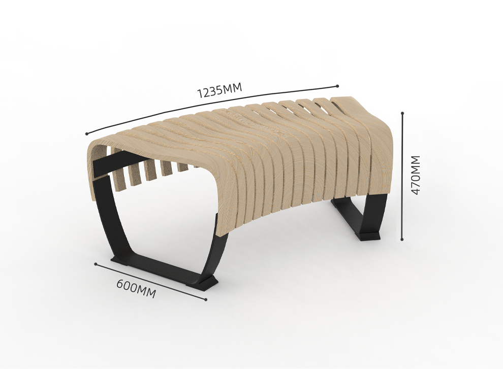 NW Commercial Bent Plywood Assemble Outdoor Bench