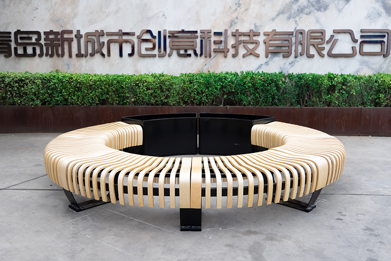 NW Commercial Bent Plywood Assemble Outdoor Bench