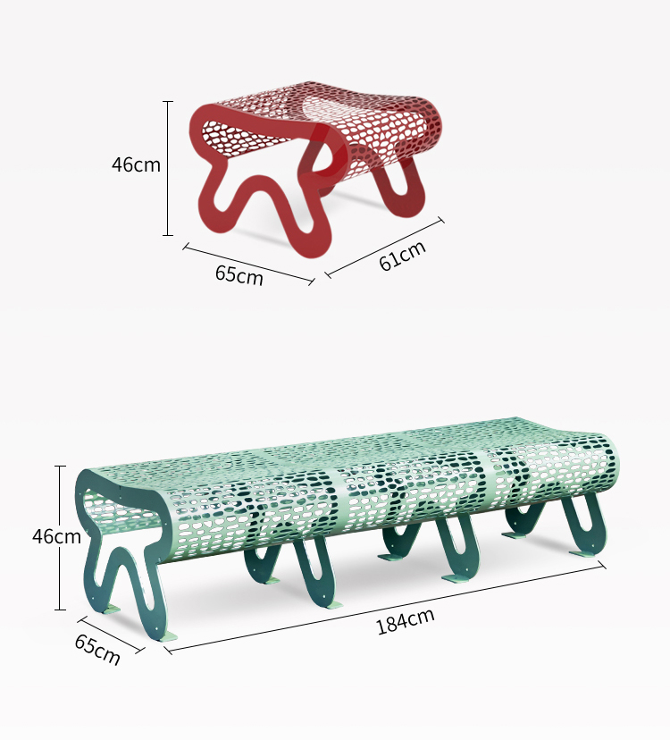 BJS Carbon Steel Carved Park Bench