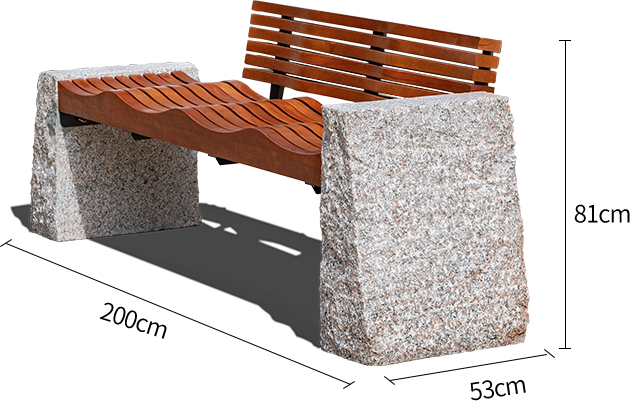 MS Granite Park Bench with Backrest