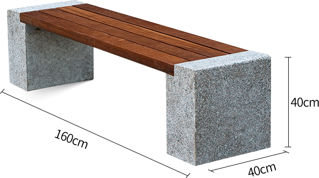 HBS Commercial Granite Park Bench