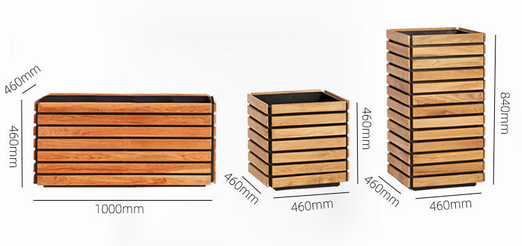 ZY Outdoor Wooden Slat Planter