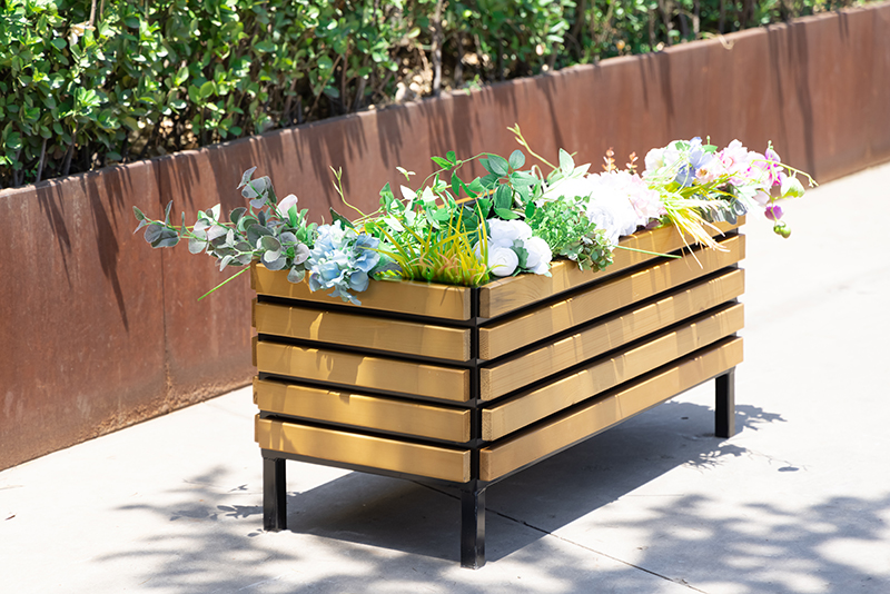 ZY Outdoor Wooden Slat Planter