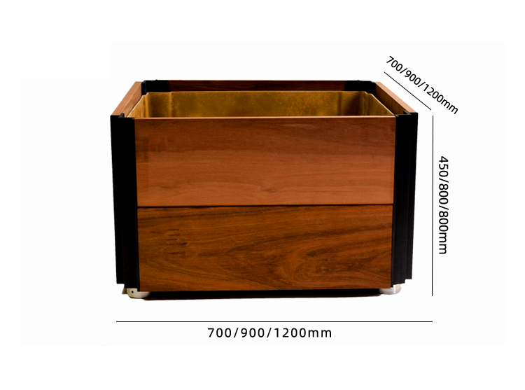 TM Wooden Square Outdoor Planter