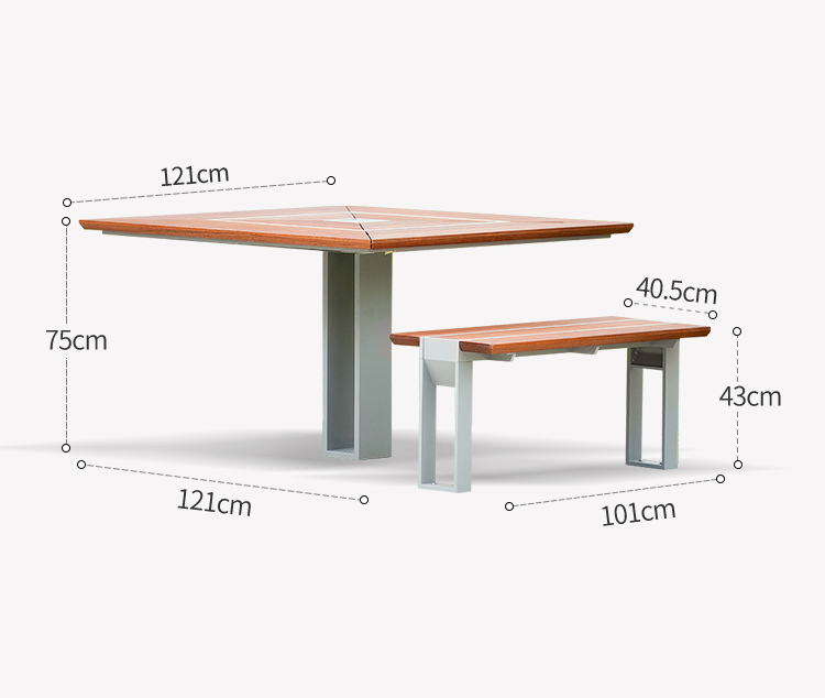 APKS Carbon Steel Picnic Table with Benches