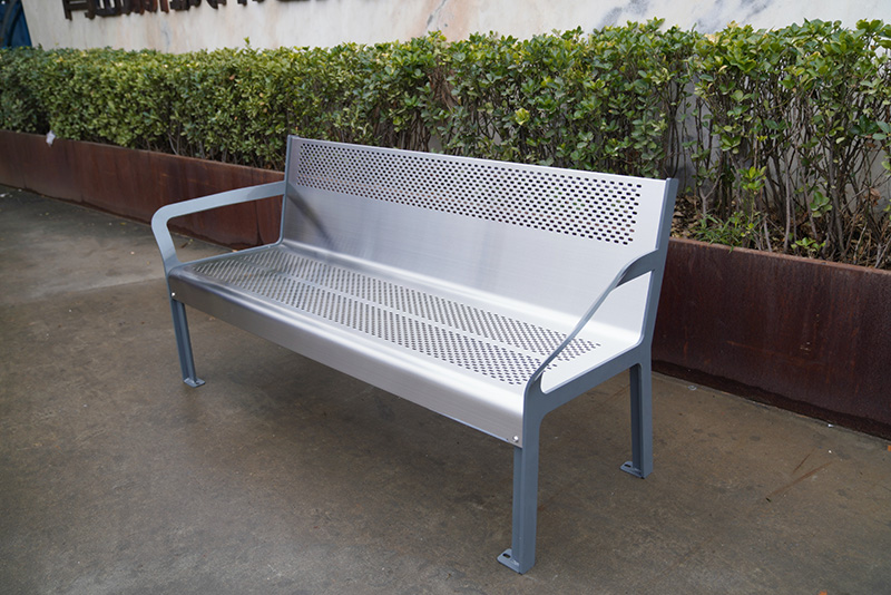 TLS Carbon Steel Outdoor Bench