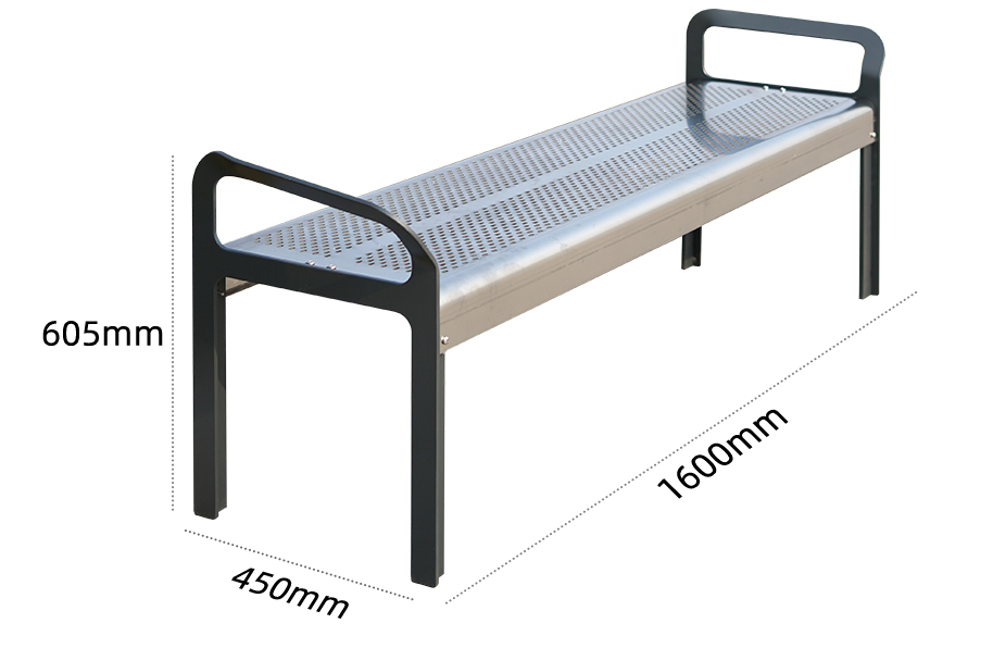 TLS Carbon Steel Outdoor Bench