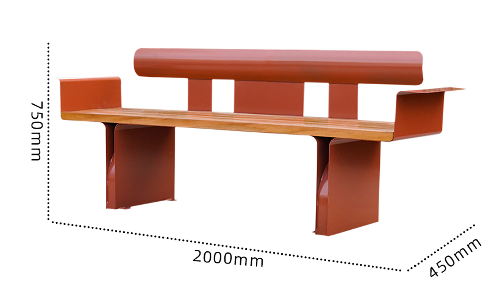 FX Carbon Steel Outdoor Bench