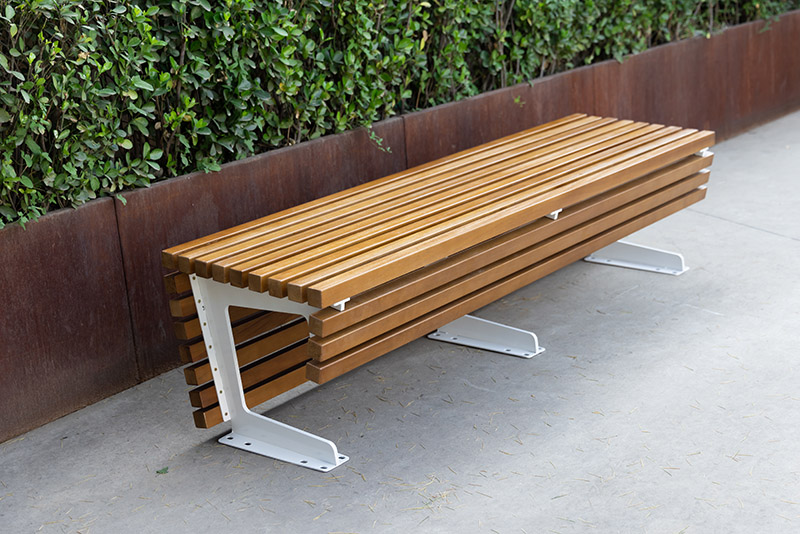 WS Galvanized Steel Outdoor Bench