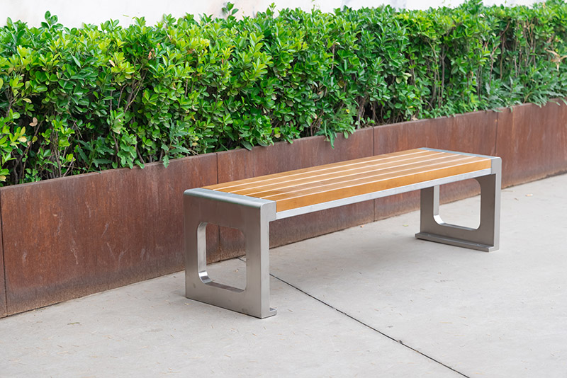 BLK Stainless Steel Outdoor Bench