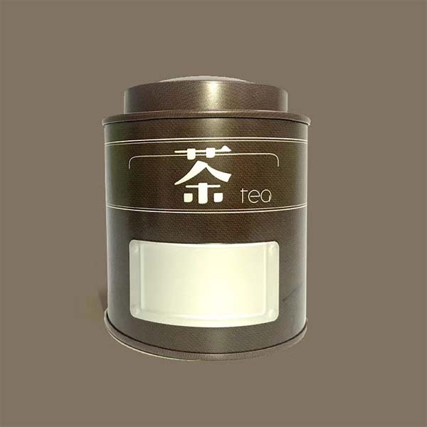 Round airtight tin box with double lid