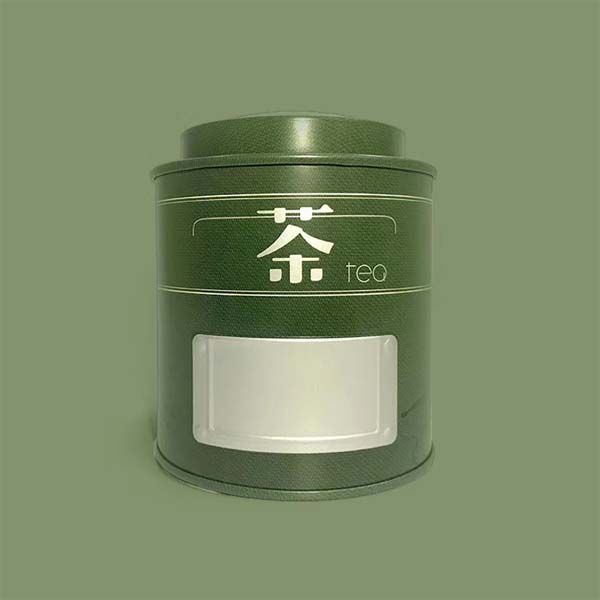 Round airtight tin box with double lid