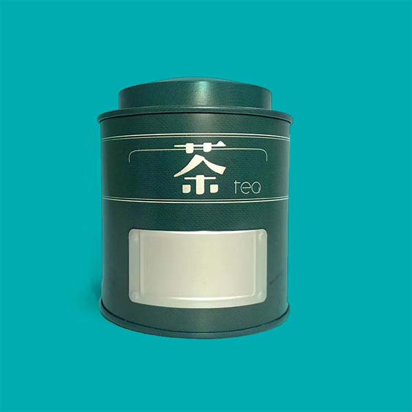 Round airtight tin box with double lid