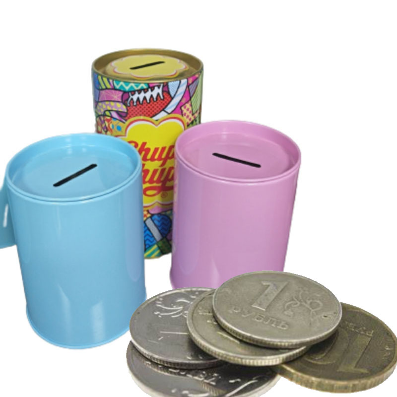 Piggy bank money saving tin box