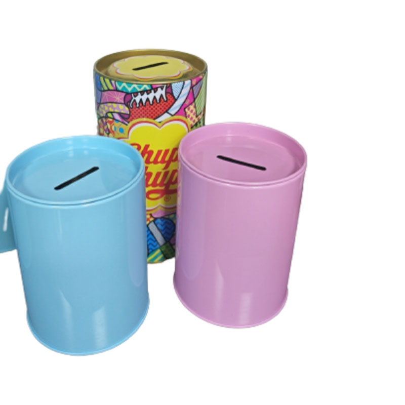 Piggy bank money saving tin box