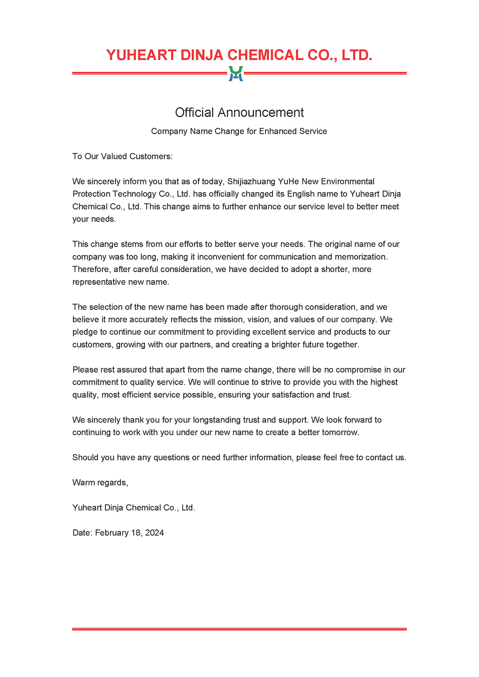 Official Announcement