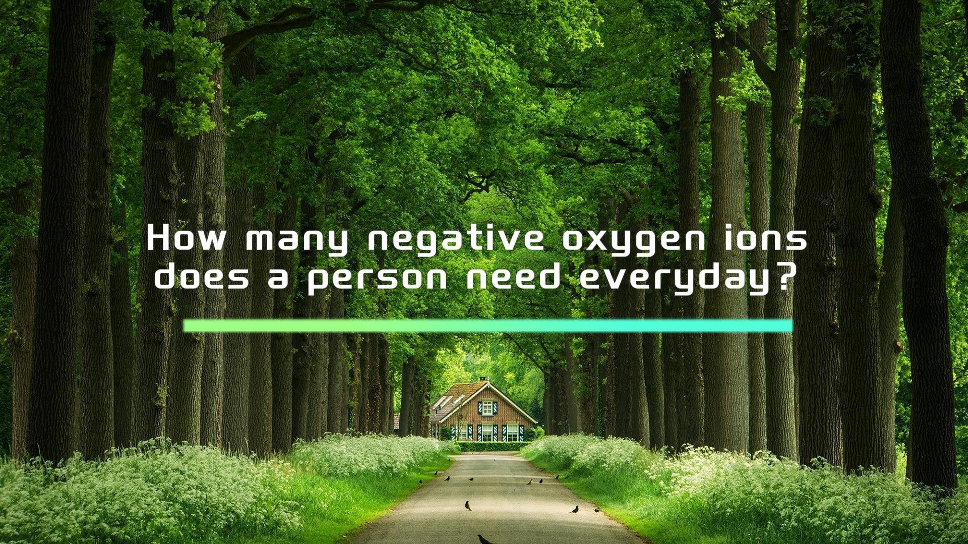 How many negative oxygen ions does a person need in a day?
