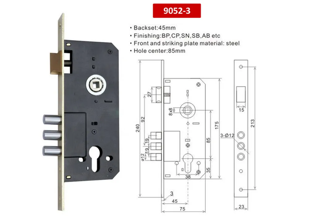Lock Body Size Mortise Lock, door lock, 45*85 lock body