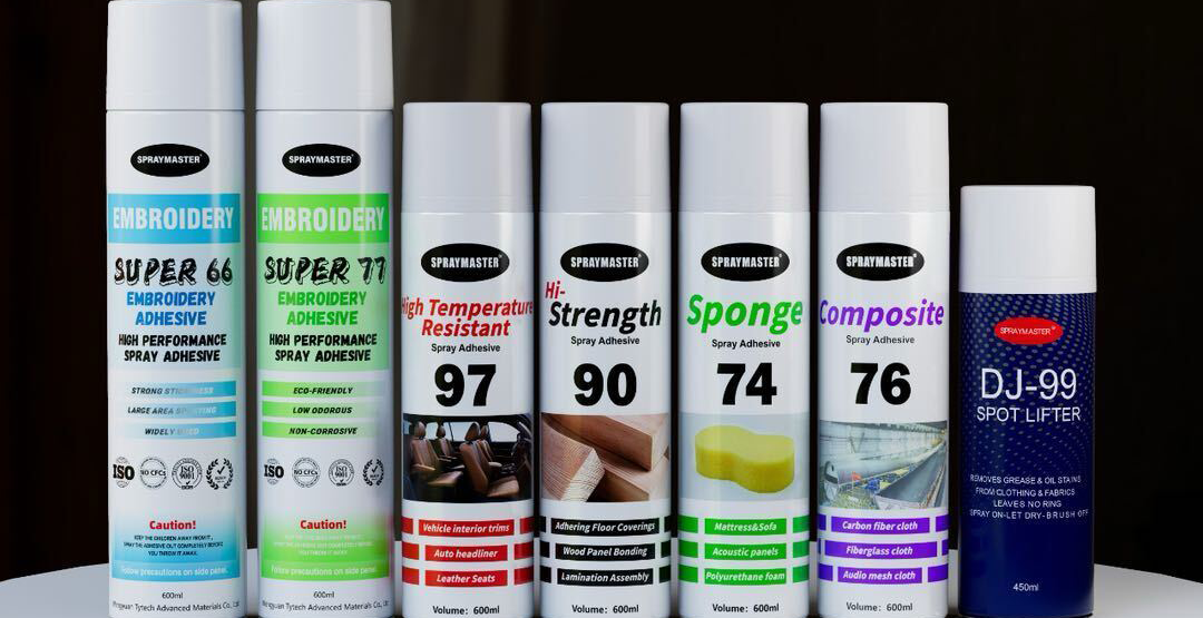 Universal spray adhesive application range and characteristics