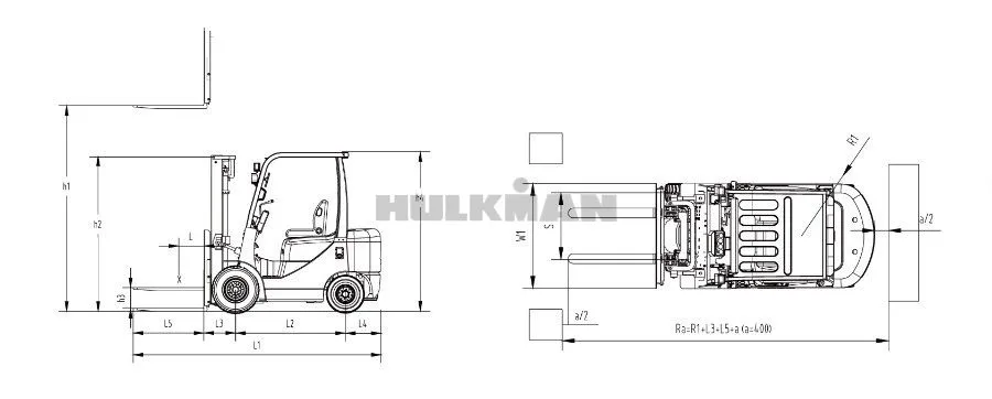 1.5Ton 1.8Ton Diesel Forklift